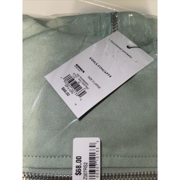Women's Apt. 9 Long Sleeve Moto Jacket in Pearberry Green Size XL Retail $68.00 - Picture 6 of 8